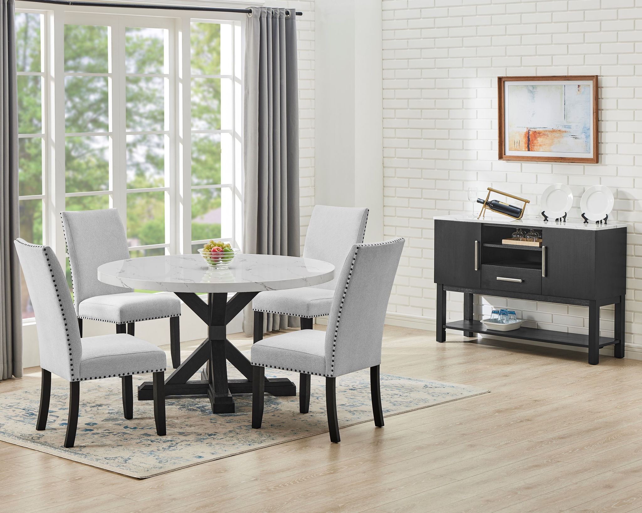 Vance - Side Board - Charcoal / White - Urban Living Furniture (Los Angeles, CA)