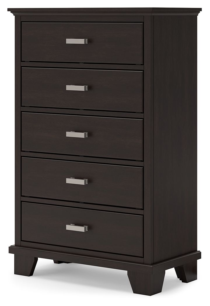 Covetown - Dark Brown - Five Drawer Chest - Urban Living Furniture (Los Angeles, CA)