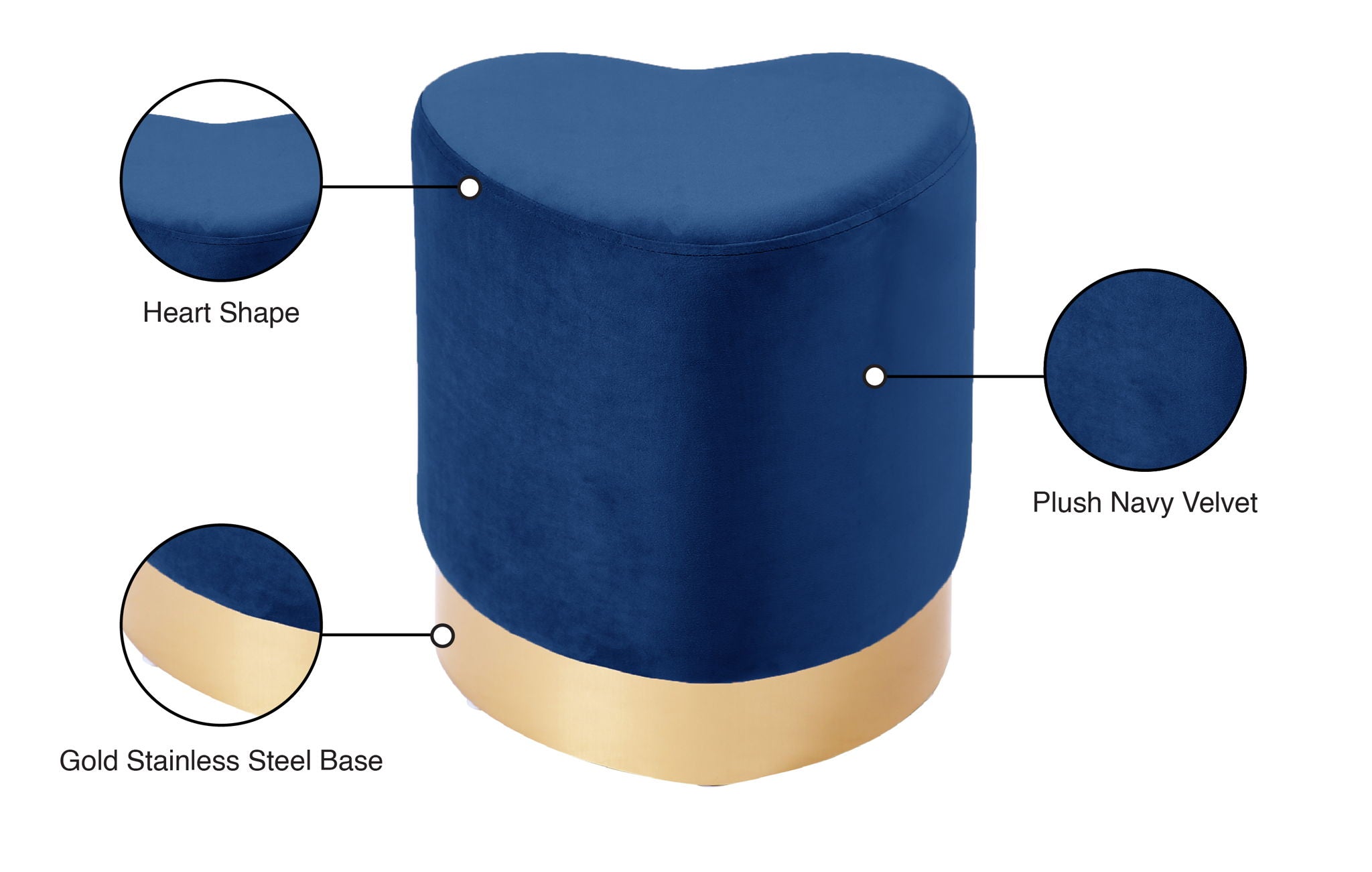 Heart - Stool Ottoman - Urban Living Furniture (Los Angeles, CA)
