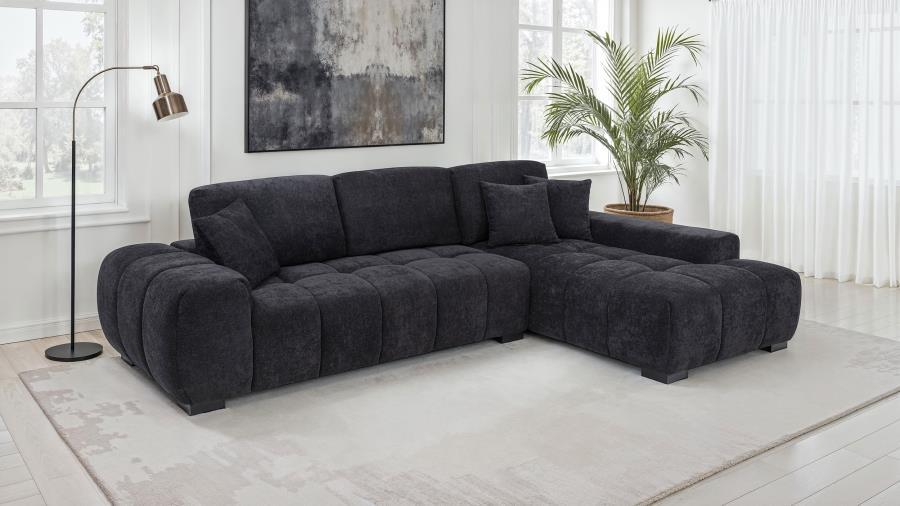Octavia - LAF Sofa With Pillow, Box 1 of 2 - Black