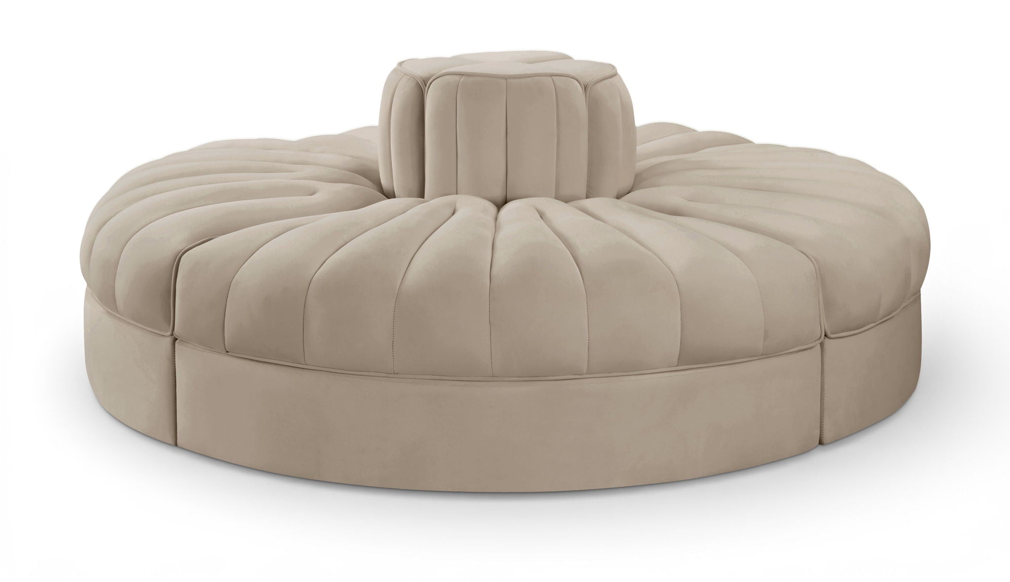 Rummi - Round Velvet Performance Fabric Upholstered 4 Piece Modular Sofa - Urban Living Furniture (Los Angeles, CA)