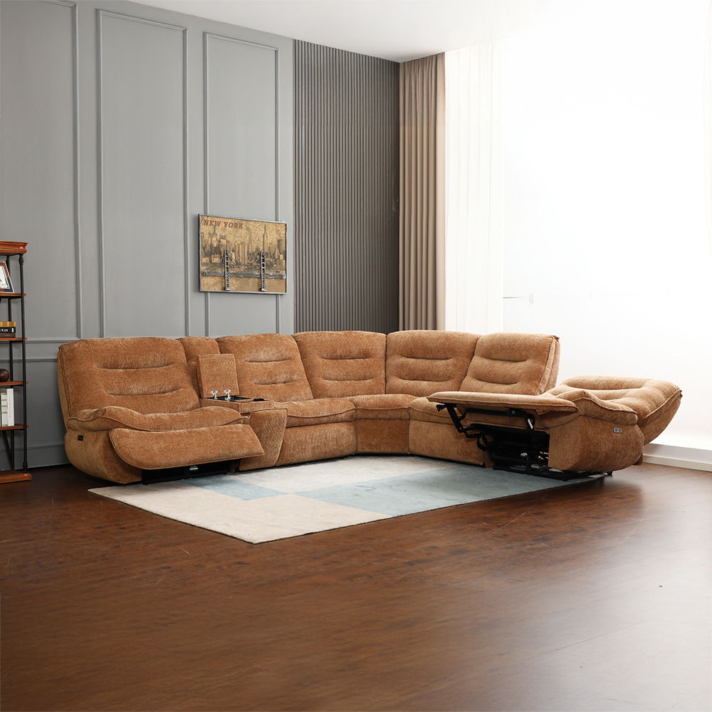 Emmy - Power Motion Sectional Sofa - Orange Chenille - Urban Living Furniture (Los Angeles, CA)