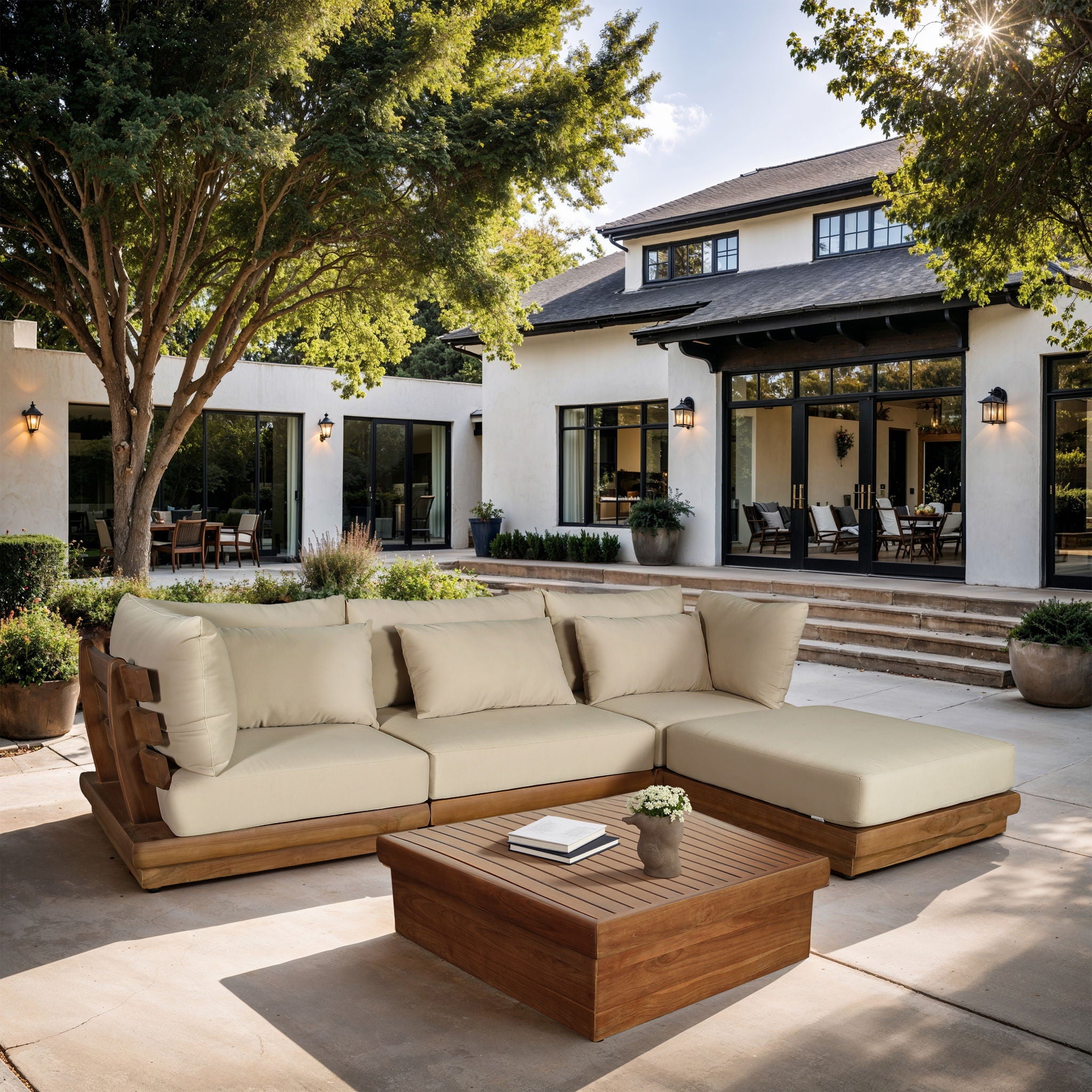Mirella - 4 Piece Water Resistant Fabric Outdoor Patio Modular Sectional - Urban Living Furniture (Los Angeles, CA)