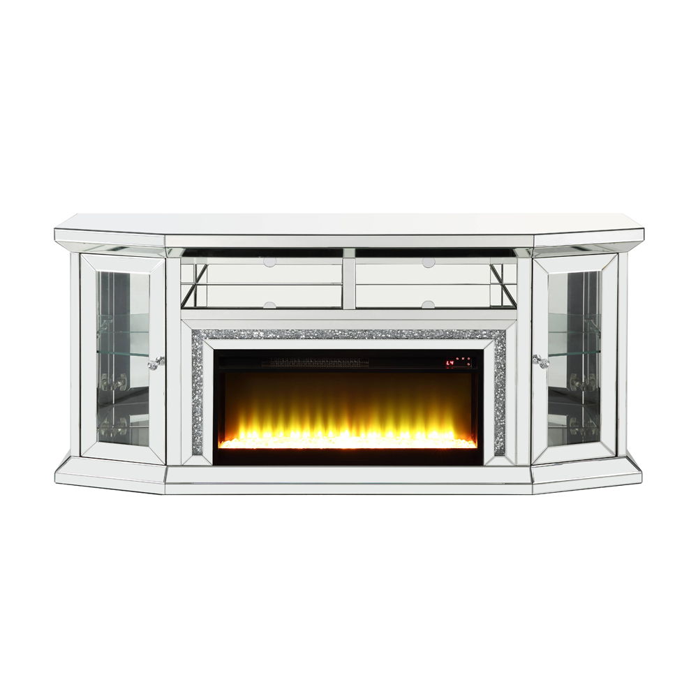 Noralie - 32" TV Stand With Fireplace & LED - Mirrored & Faux Diamonds - Urban Living Furniture (Los Angeles, CA)