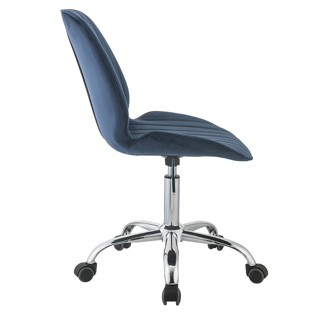 Muata - Office Chair - Twilight Blue Velvet & Chrome - Urban Living Furniture (Los Angeles, CA)