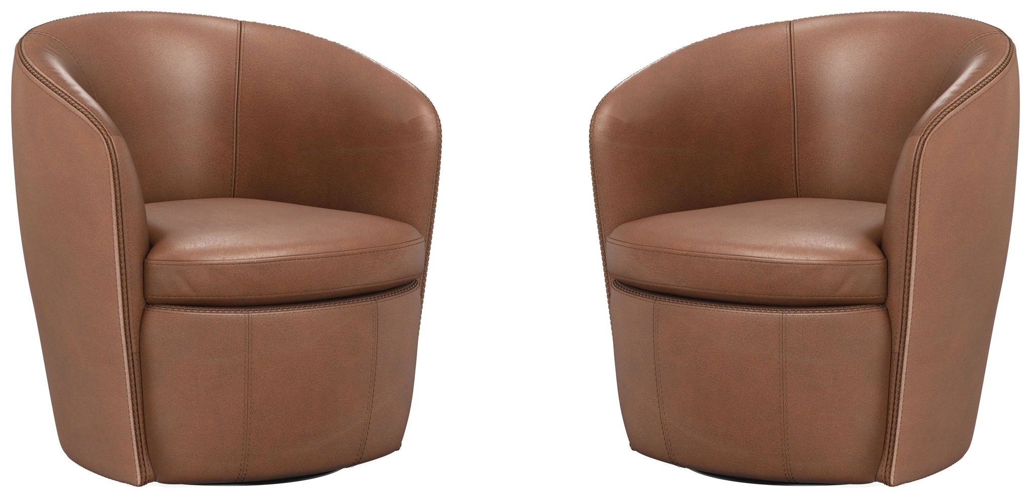 Barolo - 100% Italian Leather Swivel Club Chair (Set of 2) - Urban Living Furniture (Los Angeles, CA)