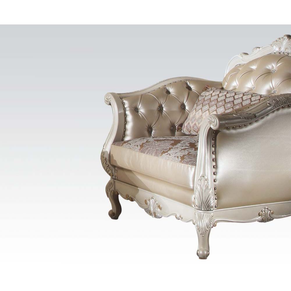 Chantelle - Chair - Rose Gold PU/Fabric & Pearl White - Urban Living Furniture (Los Angeles, CA)