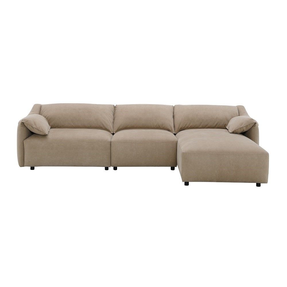 Veata - Sectional Sofa - Light Brown Suede Velvet - Urban Living Furniture (Los Angeles, CA)