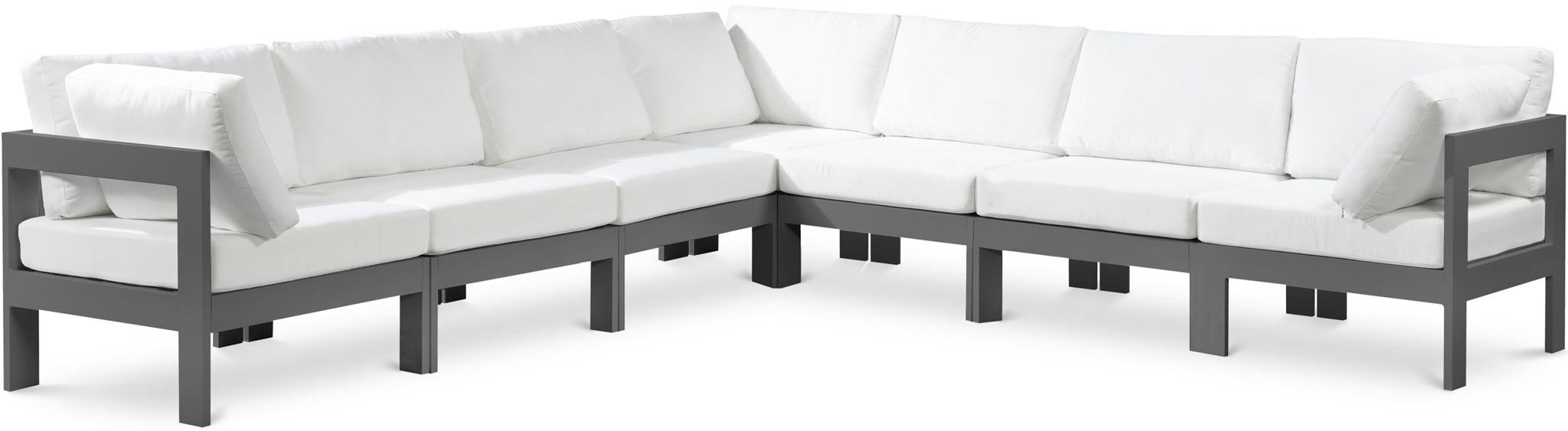 Nizuc - Outdoor Patio 7 Piece Modular Sectional With Gray Frame - Urban Living Furniture (Los Angeles, CA)