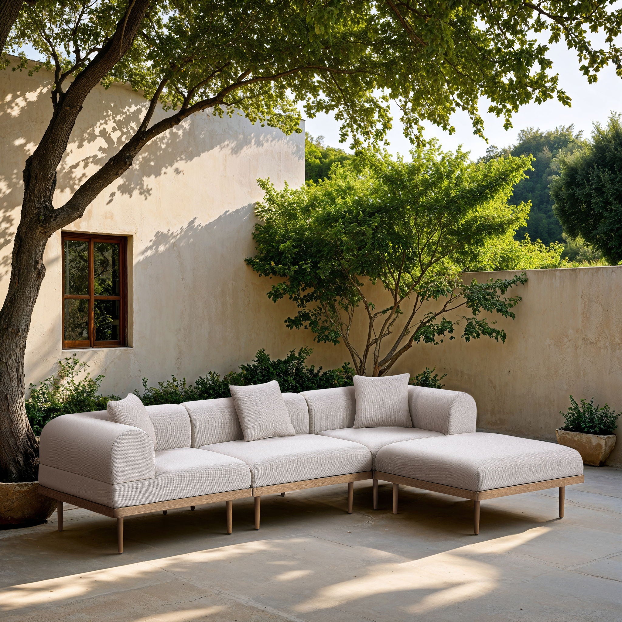 Laguna - 4 Piece 106.5" Upholstered Outdoor Patio Modular Sectional - Urban Living Furniture (Los Angeles, CA)