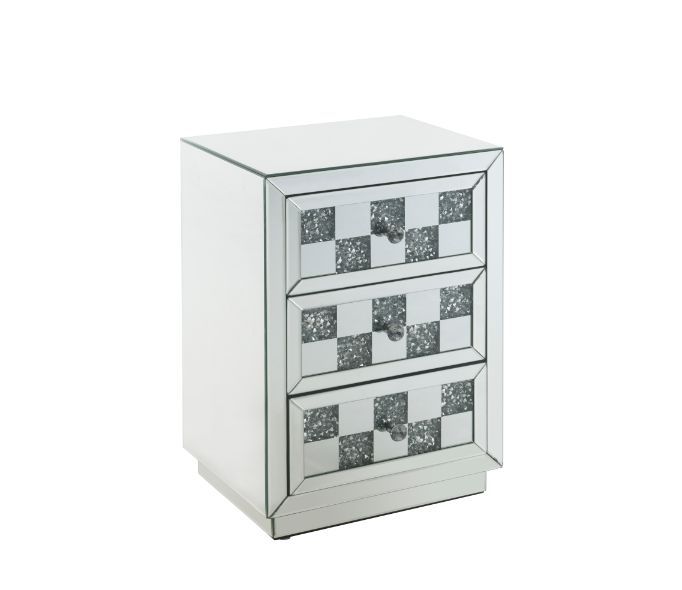 Noralie - 18" X 14" Accent Table With Faux Diamonds - Mirrored - Urban Living Furniture (Los Angeles, CA)