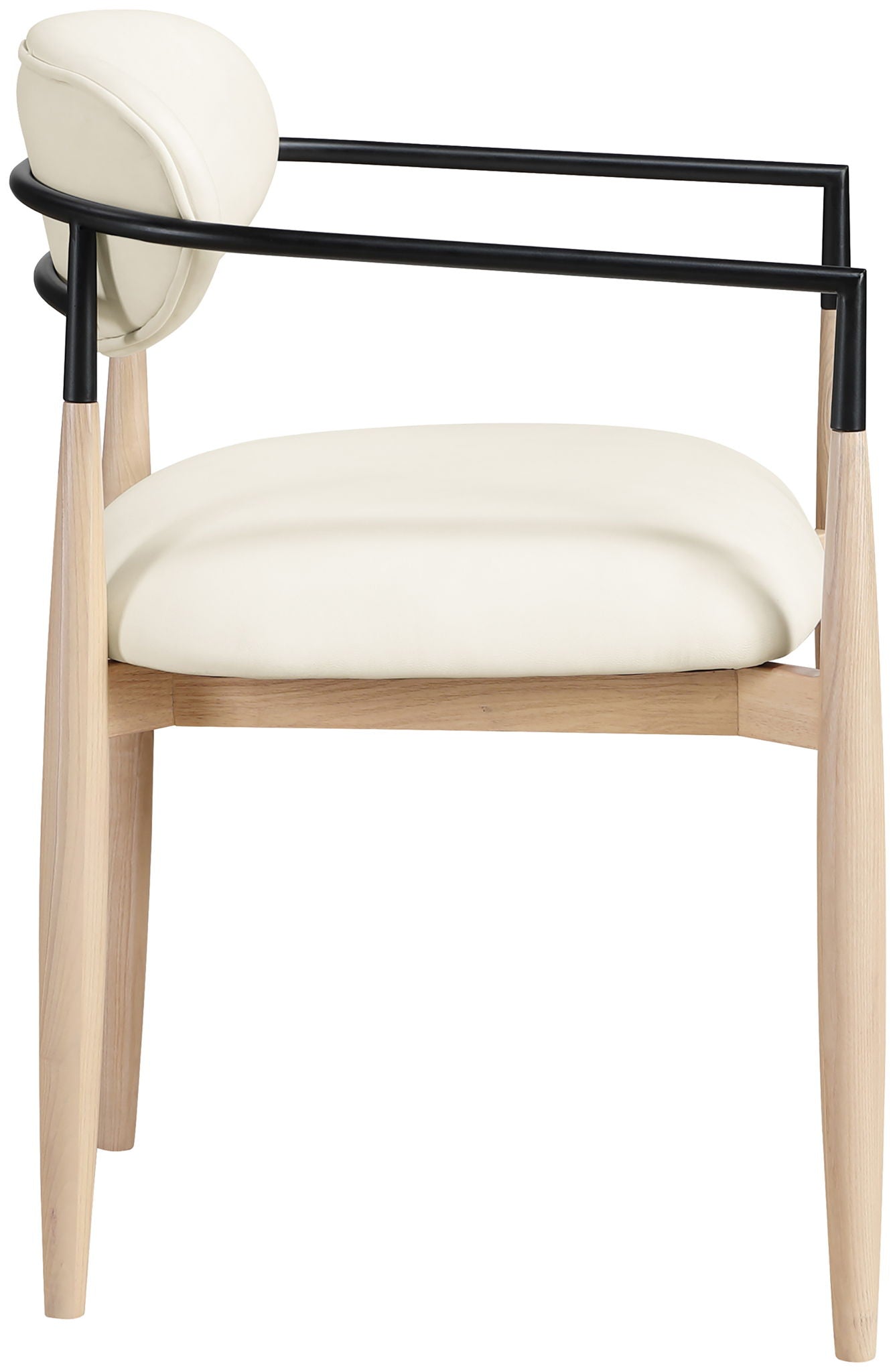 Riccio - Faux Leather Dining Arm Chair (Set of 2) - Natural Frame - Urban Living Furniture (Los Angeles, CA)