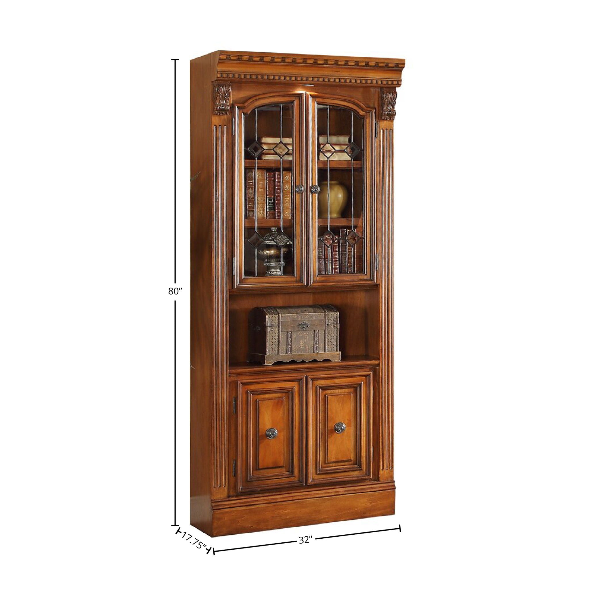 Huntington - Glass Door Cabinet - Antique Vintage Pecan - Urban Living Furniture (Los Angeles, CA)
