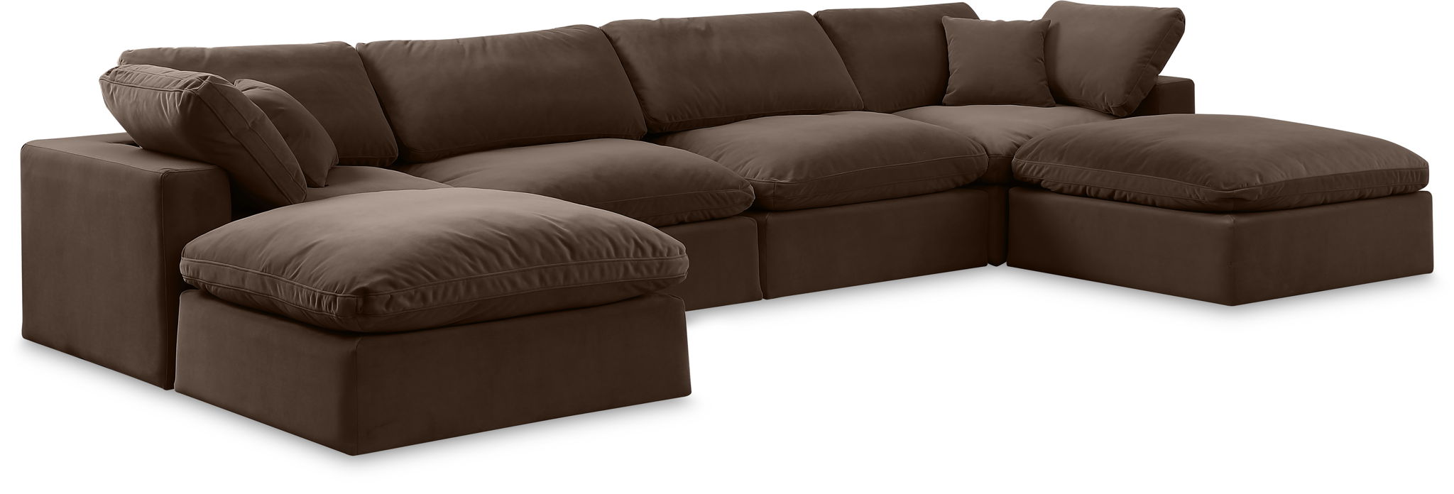 Comfy - 6 Piece Velvet Modular Double Chaise Sectional - Urban Living Furniture (Los Angeles, CA)