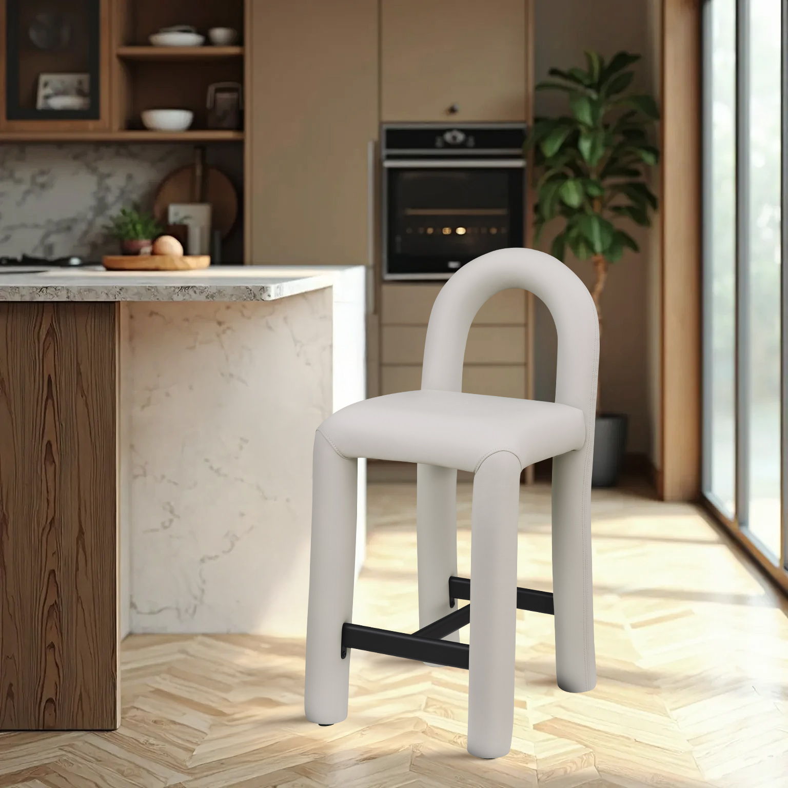 Amari - Faux Leather Stool - Urban Living Furniture (Los Angeles, CA)
