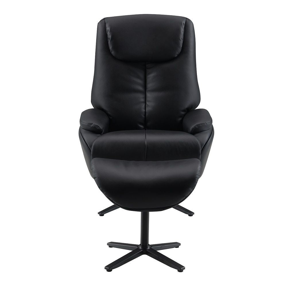 Labonita - Motion Accent Chair With Swivel & Ottoman - Black Top Grain Leather & Black - Urban Living Furniture (Los Angeles, CA)