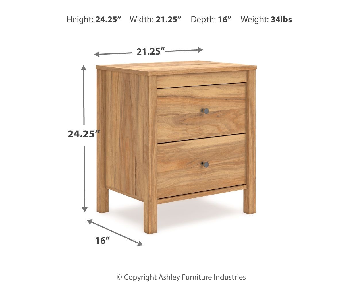 Bermacy - Light Brown - Two Drawer Night Stand - Urban Living Furniture (Los Angeles, CA)