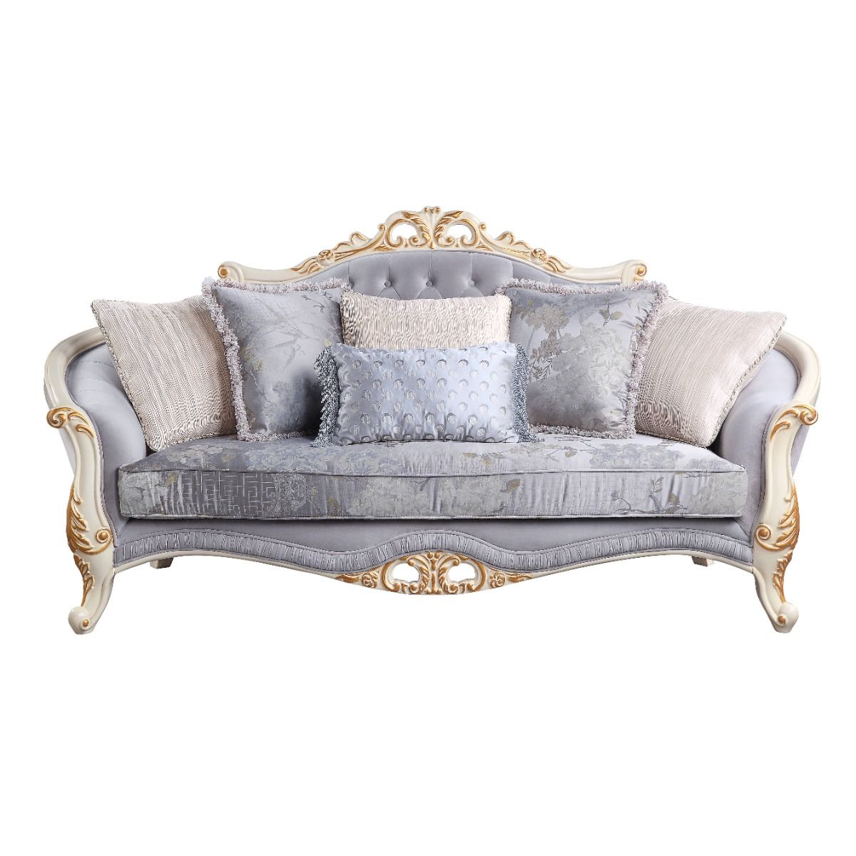 Galelvith - Sofa With 6 Pillow - Gray Fabric - Urban Living Furniture (Los Angeles, CA)
