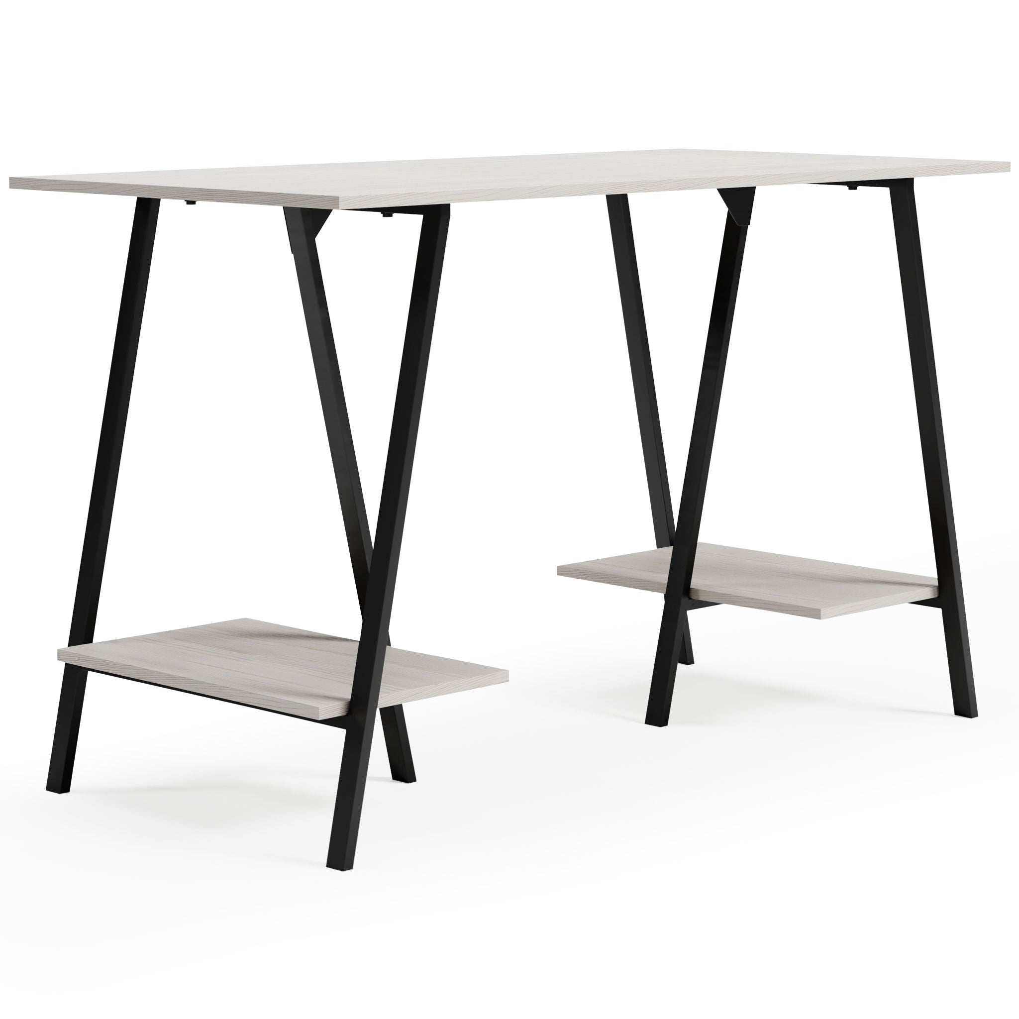 Bayflynn - White / Black - Home Office Desk - 2 Fixed Shelves - Urban Living Furniture (Los Angeles, CA)