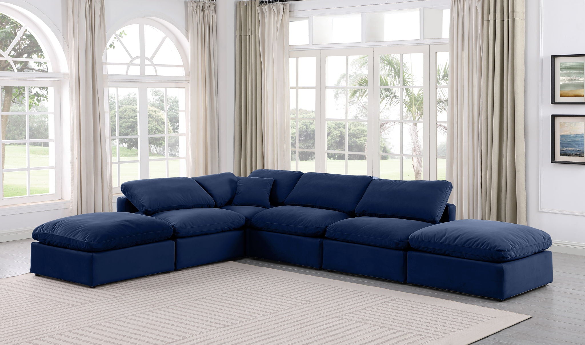 Indulge - Velvet 6 Piece Modular Armless Sectional - Urban Living Furniture (Los Angeles, CA)