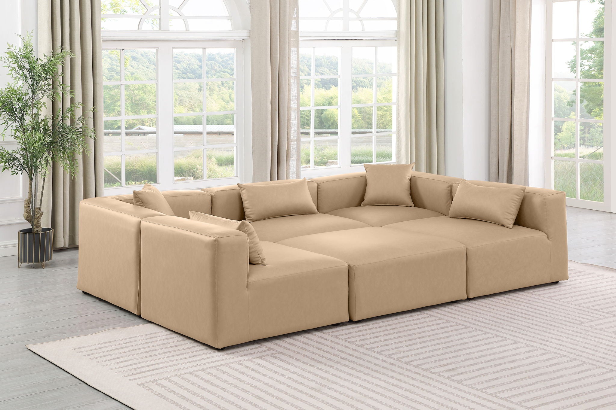 Cube - 6 Piece Modular Sectional - Tan - Urban Living Furniture (Los Angeles, CA)