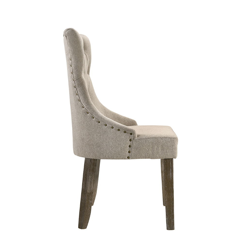 Gabrian - Side Chair (Set of 2) - Two-Tone Beige Fabric & Reclaimed Gray - Urban Living Furniture (Los Angeles, CA)