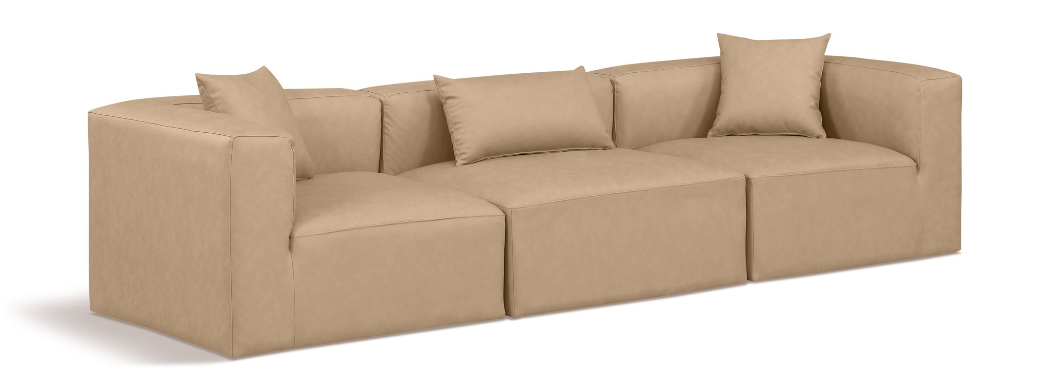 Cube - Modular 3 Seat Sofa - Tan - Urban Living Furniture (Los Angeles, CA)