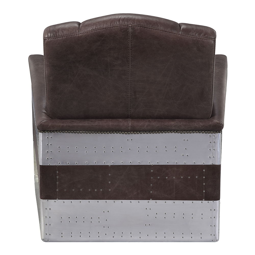 Brancaster - Accent Chair - Retro Brown Top Grain Leather & Aluminum - Urban Living Furniture (Los Angeles, CA)