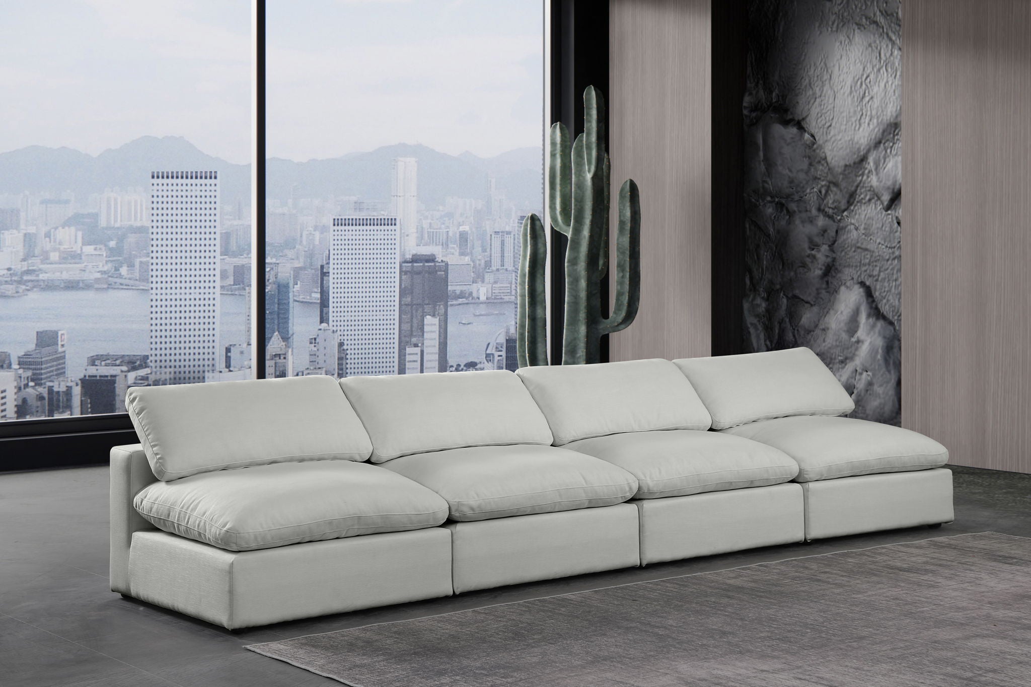 Comfy - Linen Modular Armless Sofa 4 Seats - Urban Living Furniture (Los Angeles, CA)