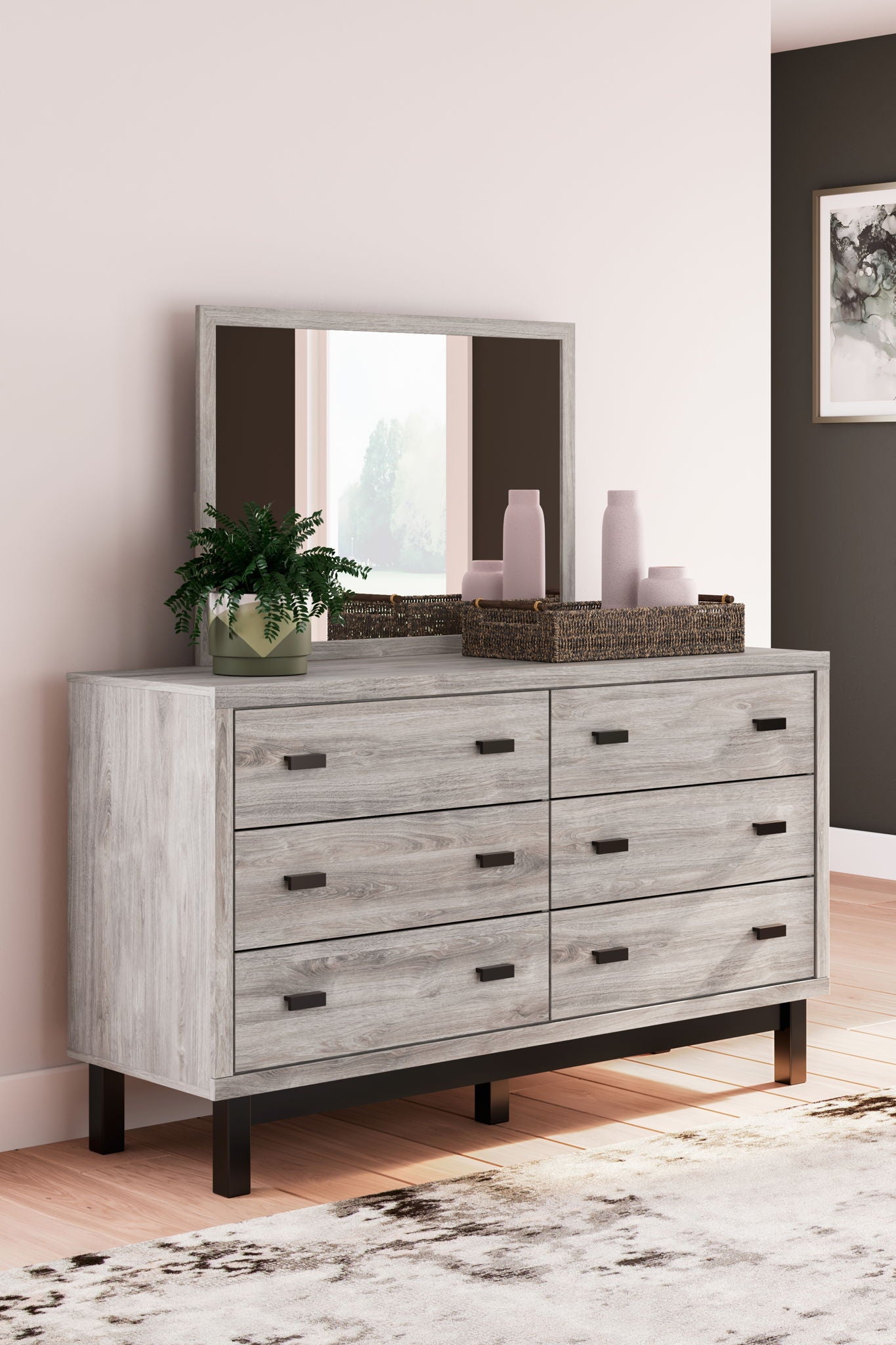 Vessalli - Gray - Dresser And Mirror - Urban Living Furniture (Los Angeles, CA)