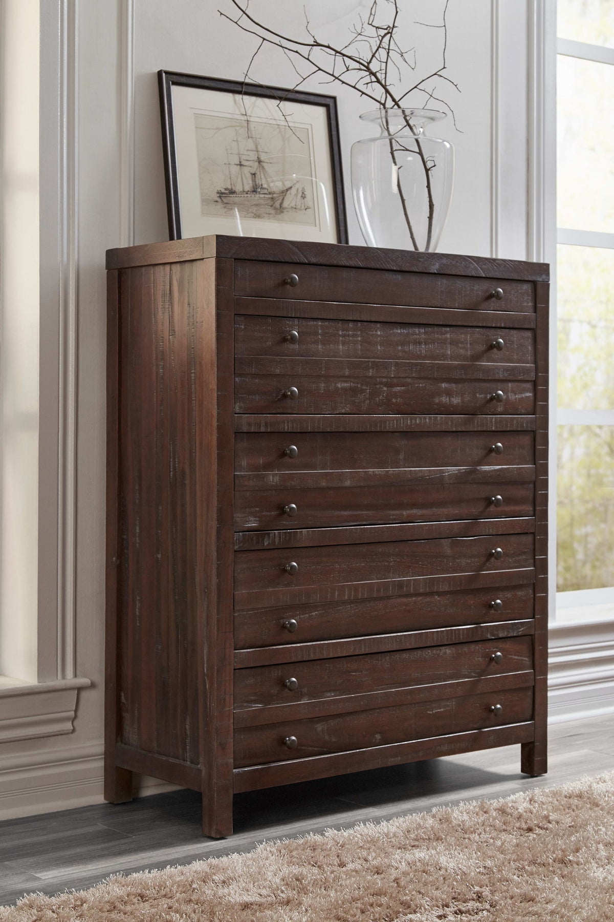 Townsend - Five Drawer Solid Wood Chest - Java (2024)
