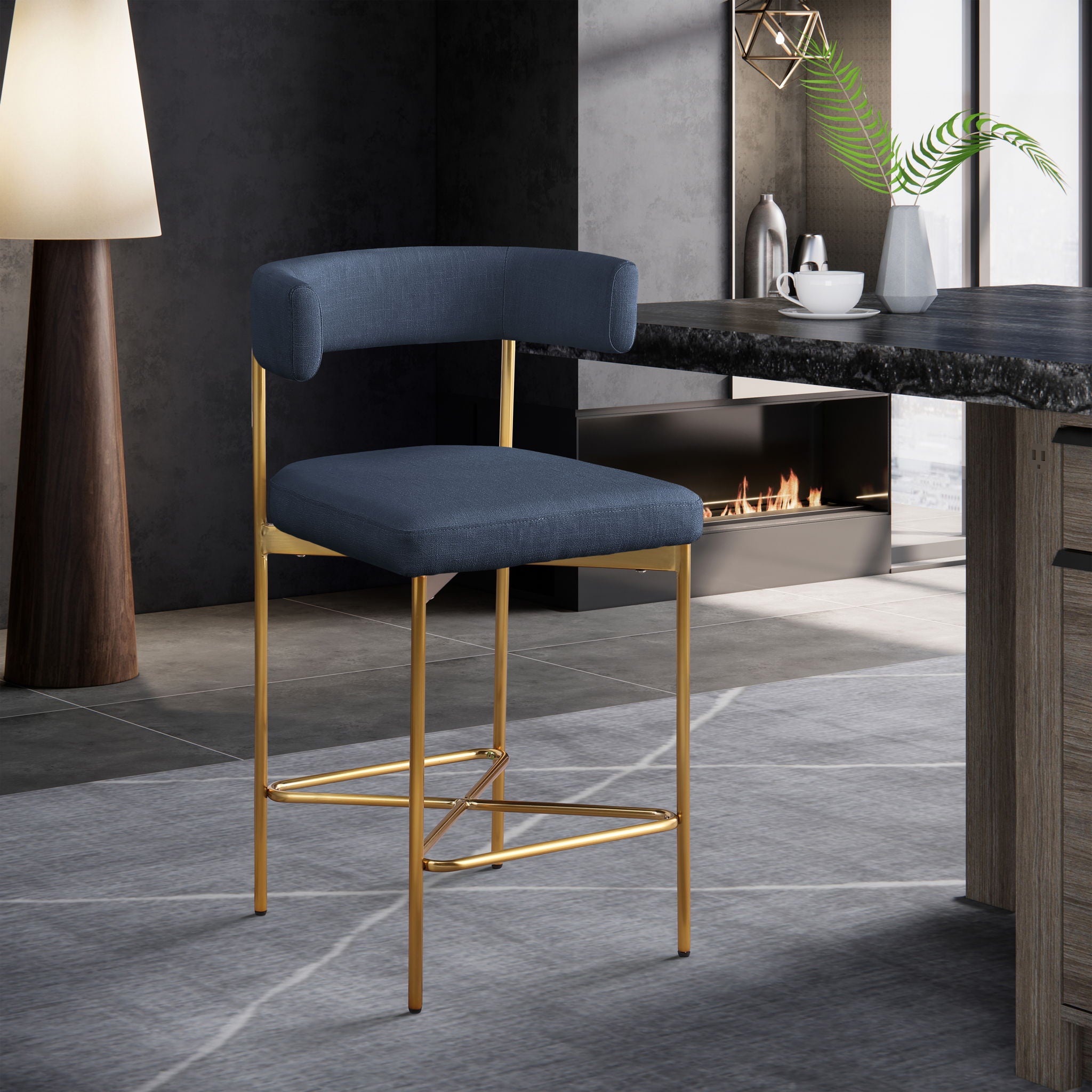 Rivage - Durable Stool With Gold Frame (Set of 2) - Urban Living Furniture (Los Angeles, CA)