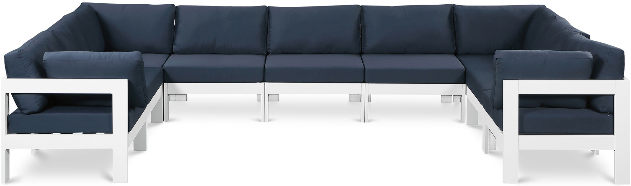 Nizuc - Outdoor Patio 9 Piece Modular Sectional With White Frame - Urban Living Furniture (Los Angeles, CA)
