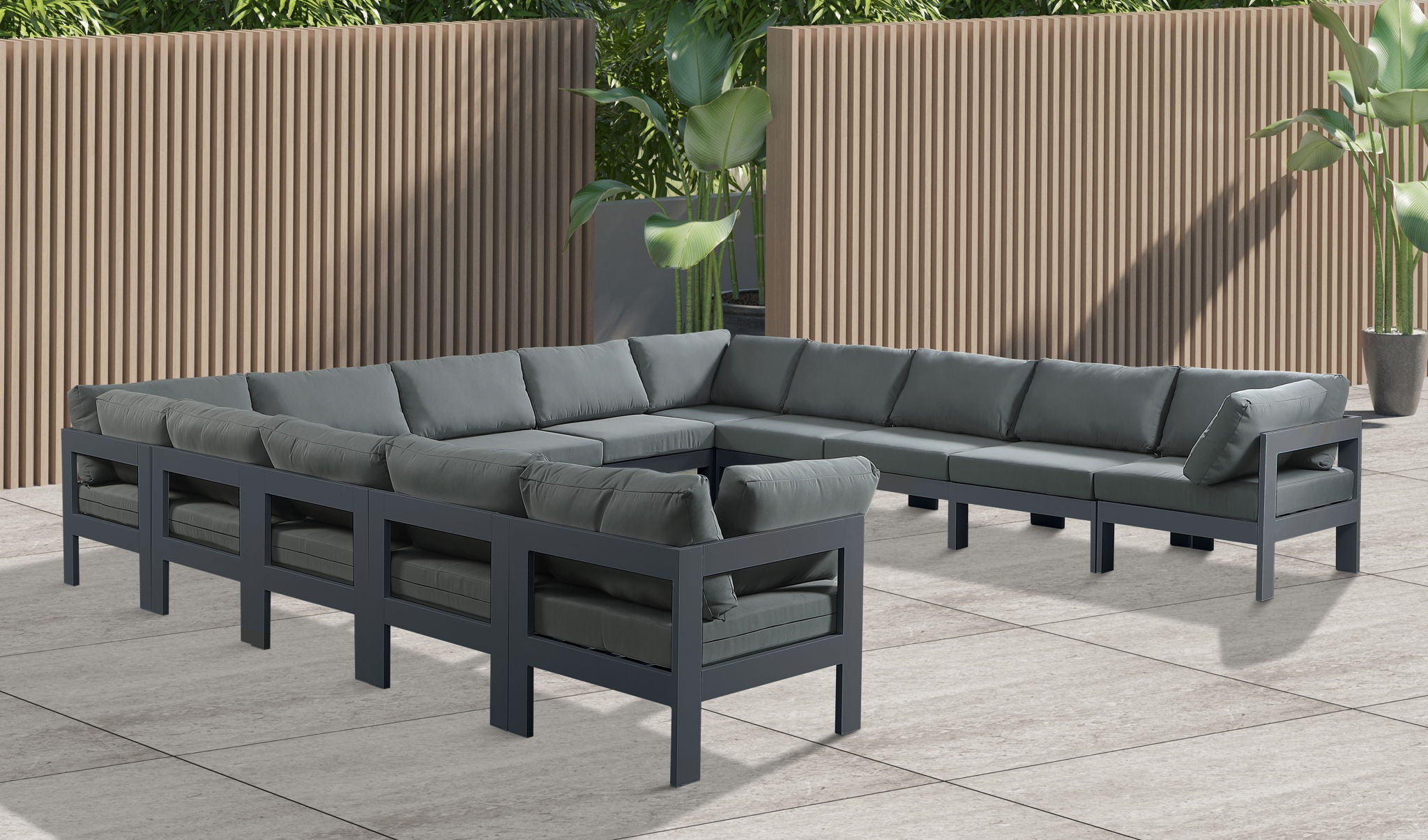 Nizuc - Outdoor Patio 13 Piece Modular Sectional With Gray Frame - Urban Living Furniture (Los Angeles, CA)
