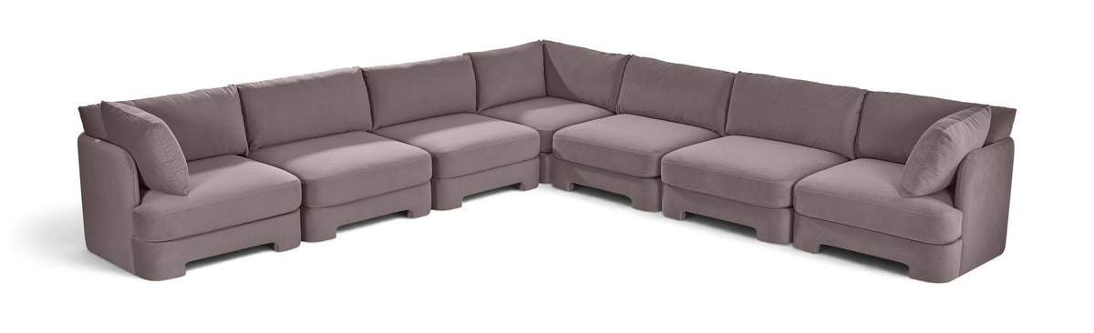 Hammond - Velvet Performance Fabric Upholstered 7 Piece Corner Sectional