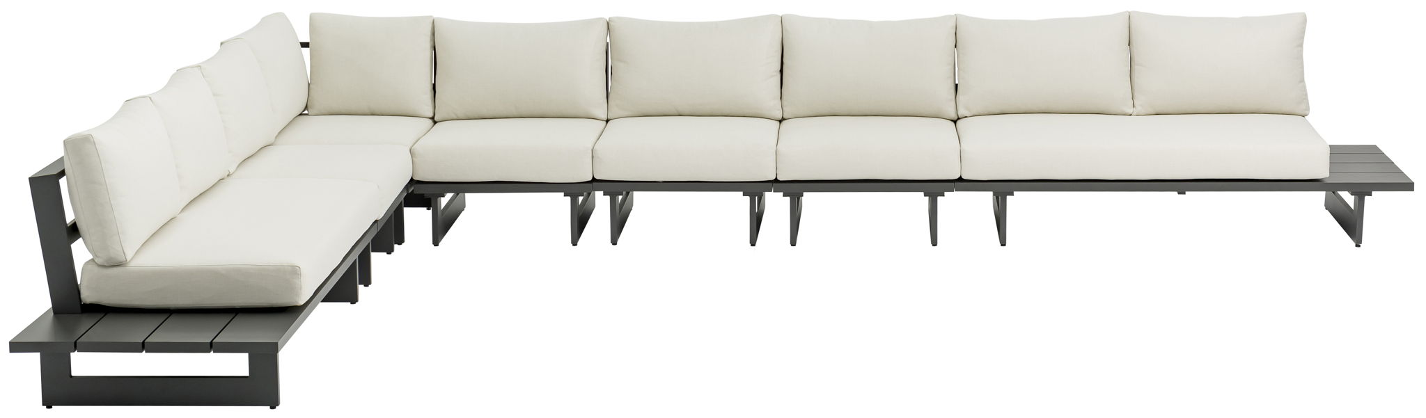 Maldives - 7 Piece Water Resistant Outdoor Patio Modular Sectional With Gray Base