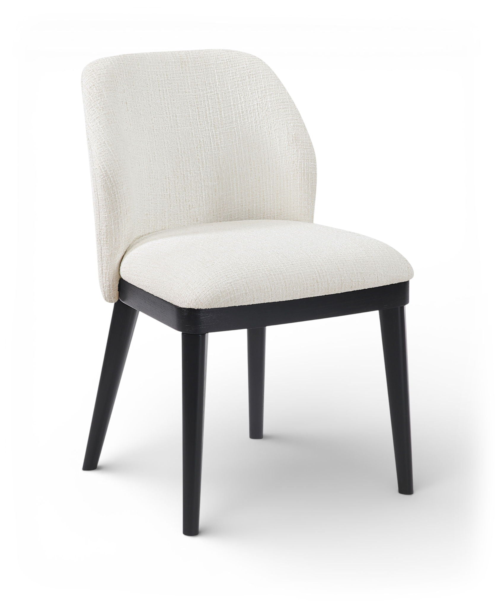 Valeo - Linen Textured Fabric Upholstered Dining Chair (Set of 2) - Painted Black Base - Urban Living Furniture (Los Angeles, CA)