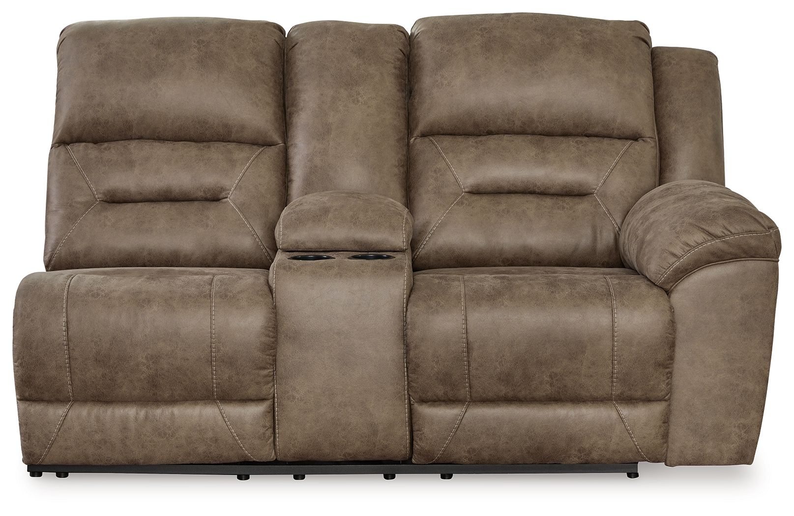 Ravenel - Raf Dbl Reclining Power Loveseat With Console - Faux Leather - Fossil - Urban Living Furniture (Los Angeles, CA)