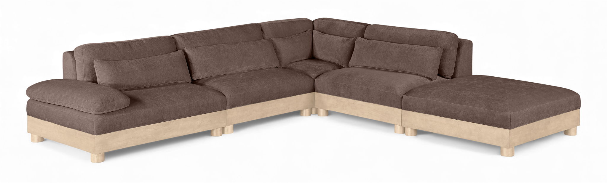 Turin - Chenille Fabric Upholstered Modular Sectional - Brown