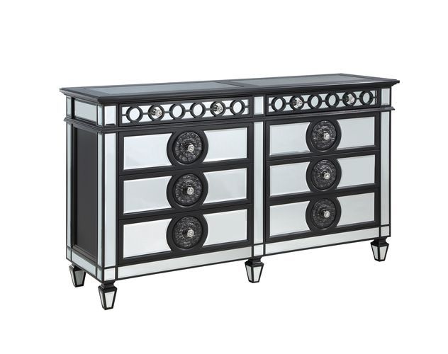 Varian II - Dresser - Black Velvet & Black & Sliver Finish - Urban Living Furniture (Los Angeles, CA)