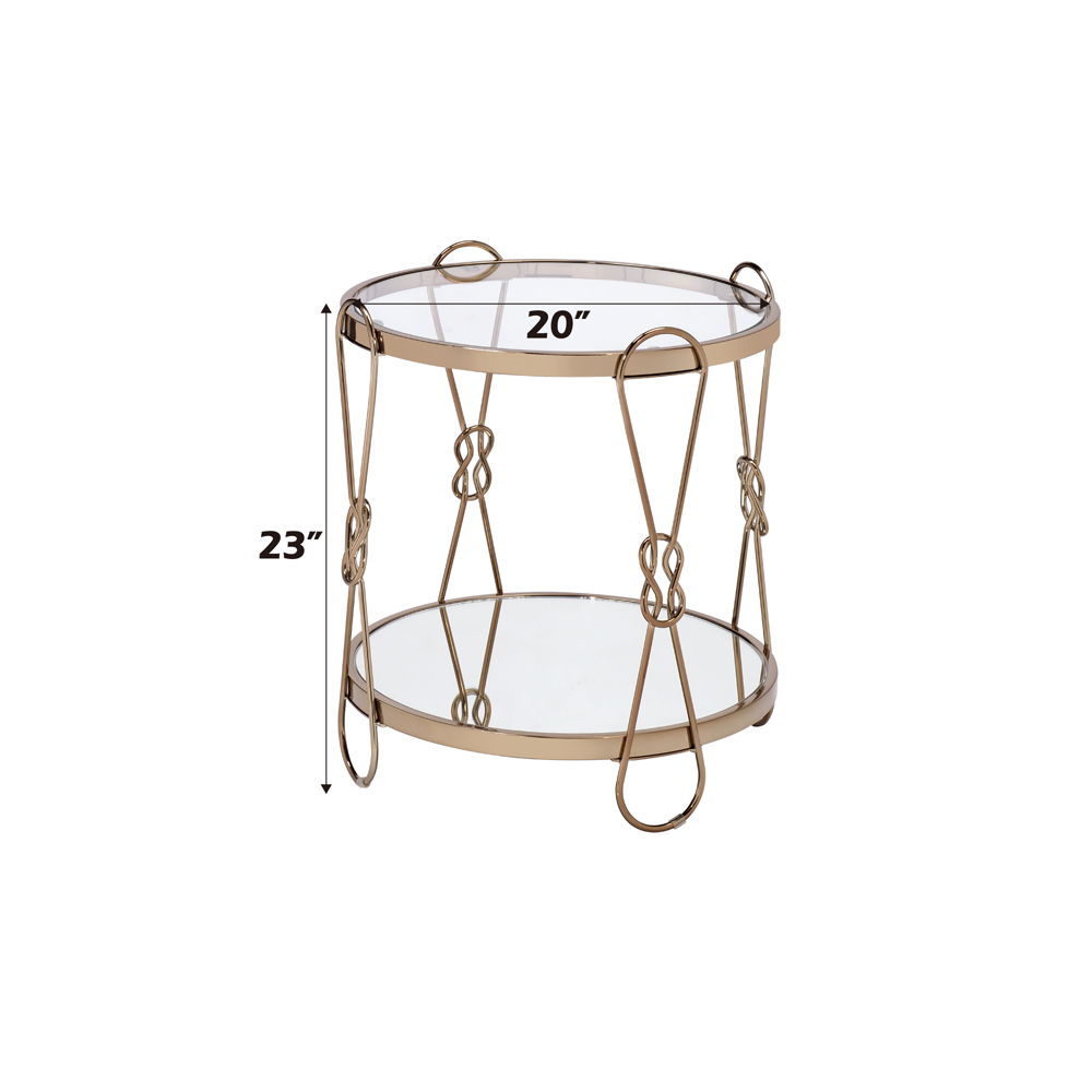 Zekera - End Table - Mirrored & Champagne - Urban Living Furniture (Los Angeles, CA)