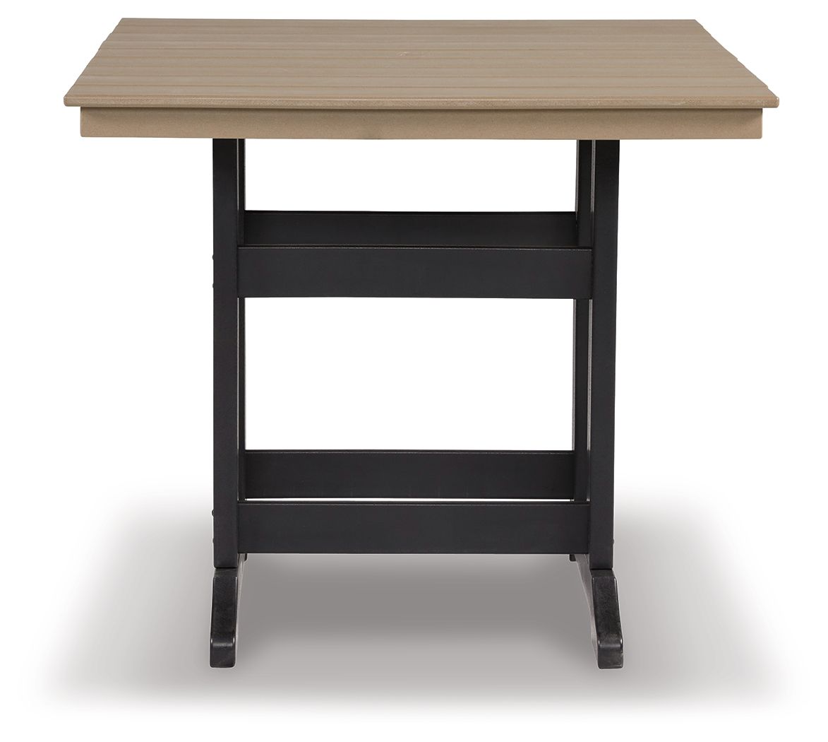 Fairen Trail - Square Counter TBL w/Umb OPT - Black / Driftwood - Urban Living Furniture (Los Angeles, CA)