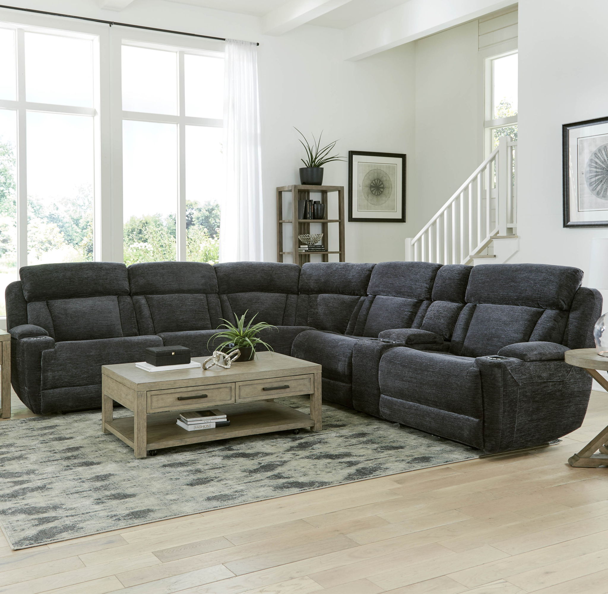 Dalton - Left Arm Facing Recliner - Lucky Charcoal