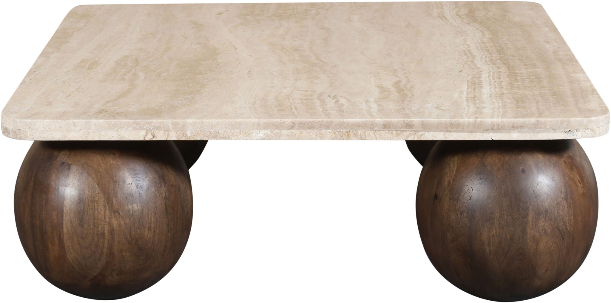 Strata - Travertine And Mango Wood Coffee Table - Brown / Beige - Urban Living Furniture (Los Angeles, CA)