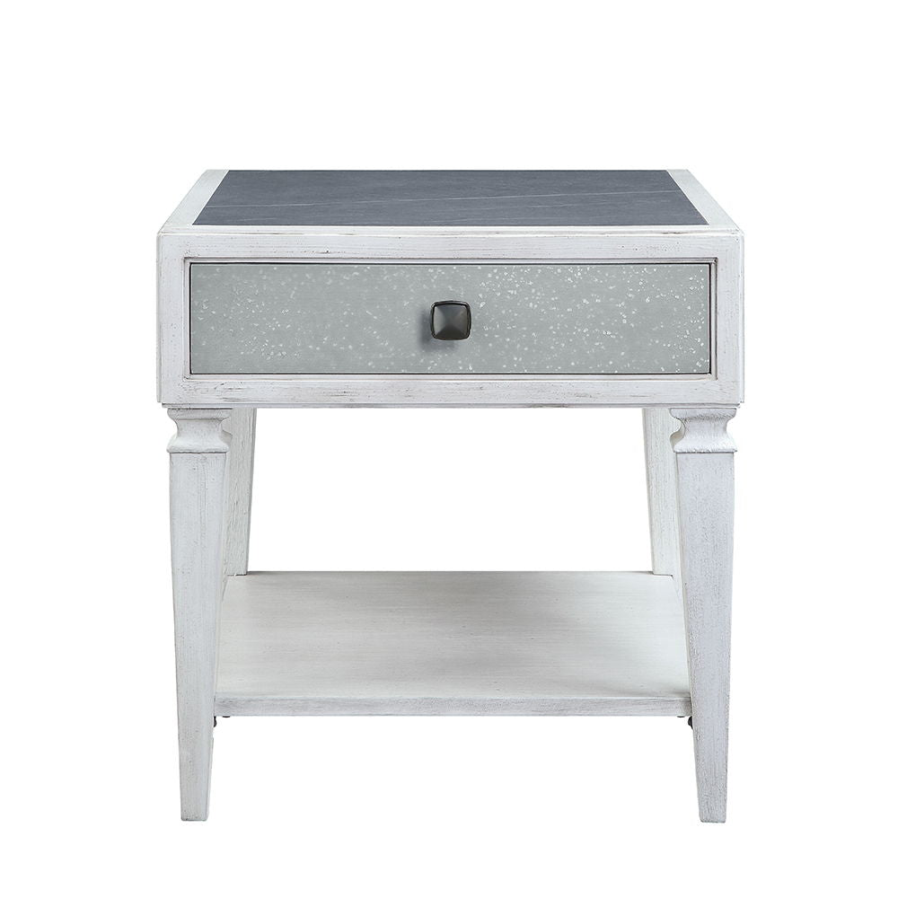 Katia - End Table - Rustic Gray & Weathered White - Urban Living Furniture (Los Angeles, CA)