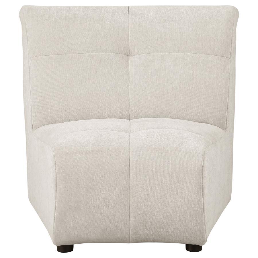 Charlotte - Upholstered Curved Armless Chair - Ivory - Urban Living Furniture (Los Angeles, CA)