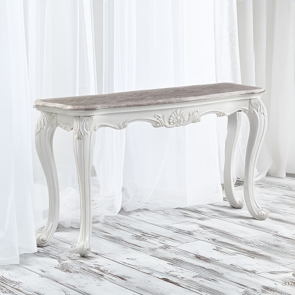 Ciddrenar - Sofa Table - Marble Top & White - Urban Living Furniture (Los Angeles, CA)