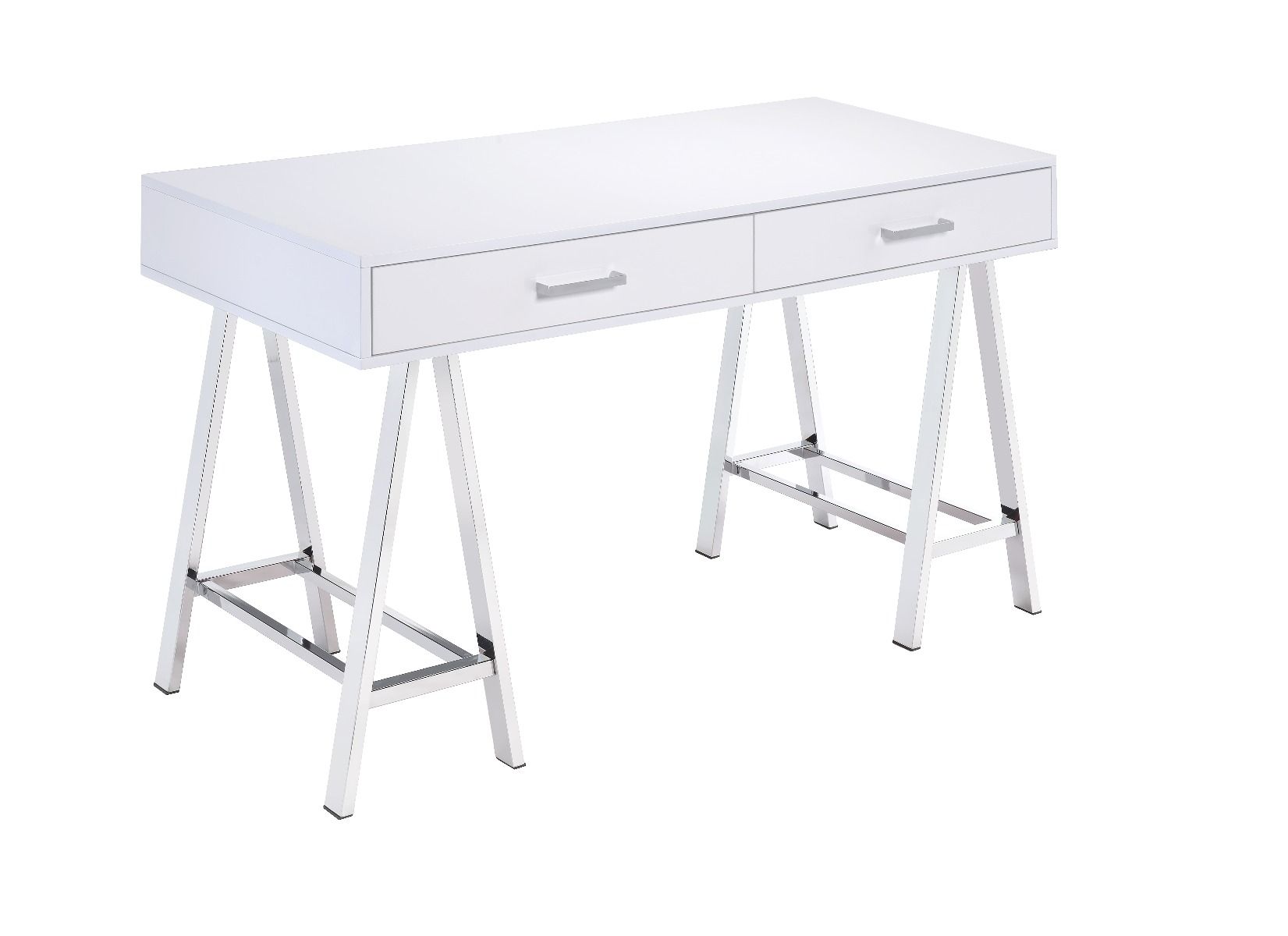 Coleen - Writing Desk With USB - White High Gloss & Chrome - Urban Living Furniture (Los Angeles, CA)