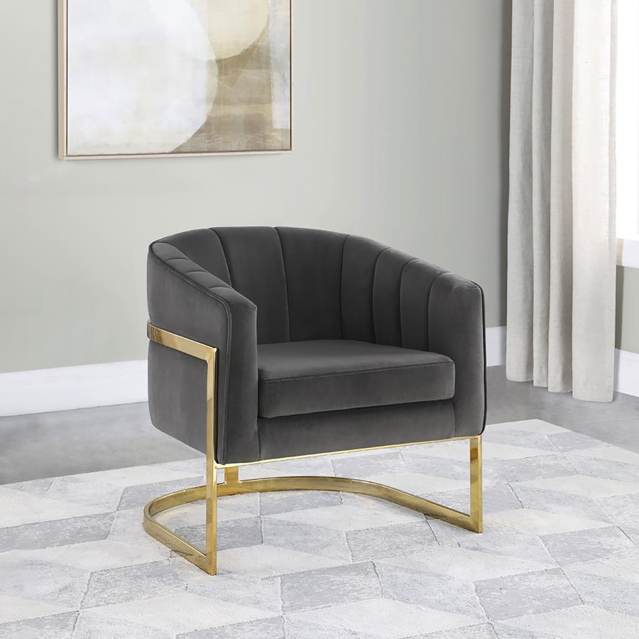 Alamor - Upholstered Barrel Back Accent Chair - Dark Gray - Urban Living Furniture (Los Angeles, CA)