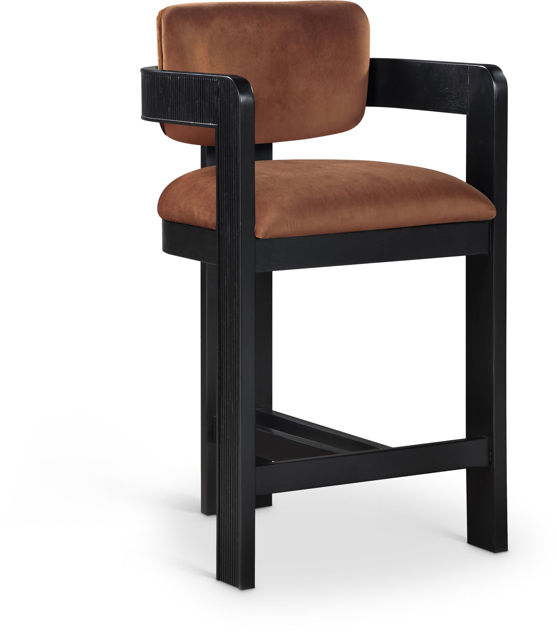 Sacha - Velvet Stool With Black Base - Urban Living Furniture (Los Angeles, CA)